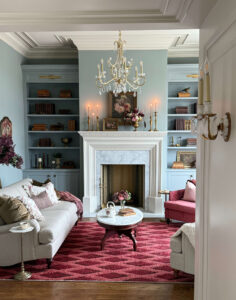 A look inside the Parlor of Garden Gate Home's latest English Countryside Manor. Franklin interior design!